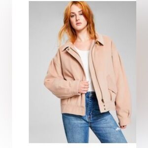 And Now This Womens Dropped-Shoulder Bomber Jacket in Almond